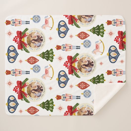 Farbenfrohe Weihnachts-Foto Dekorative Sherpa Blan Sherpadecke (Vorderseite (Horizontal))