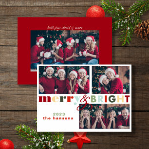 Farbenfrohe Weihnachts-Foto Feiertagskarte