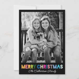 Farbenfrohe Weihnachts-Foto Weihnachtskarte