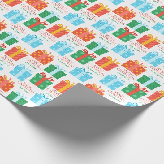 Farbenfrohe Weihnachts-Geschenkboxen Individuelle  Geschenkpapier (Ecke)