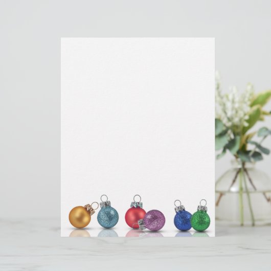 Farbenfrohe Weihnachts-Glitzer-Ornamente (Stehend Vorderseite)