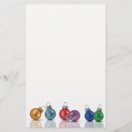 Farbenfrohe Weihnachts-Glitzer-Ornamente Briefpapier