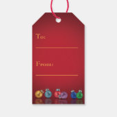 Farbenfrohe Weihnachts-Glitzer-Ornamente Geschenkanhänger (Rückseite)