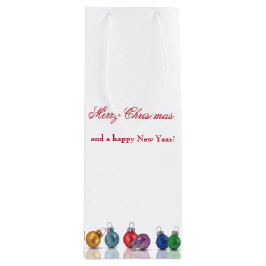 Farbenfrohe Weihnachts-Glitzer-Ornamente Geschenktüte Für Weinflaschen
