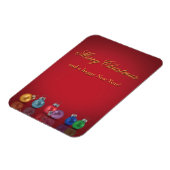 Farbenfrohe Weihnachts-Glitzer-Ornamente Magnet (Linke Seite)