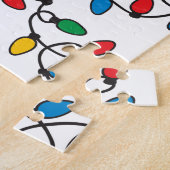 Farbenfrohe Weihnachts-Glühbirnen-Muster schwierig Puzzle (Seite)