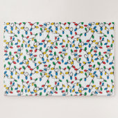 Farbenfrohe Weihnachts-Glühbirnen-Muster schwierig Puzzle (Horizontal)