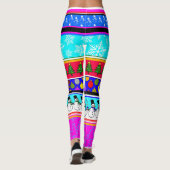 Farbenfrohe Weihnachts-Leggings Leggings (Rückseite)