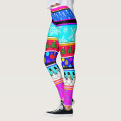 Farbenfrohe Weihnachts-Leggings Leggings (Links)