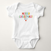 Farbenfrohe Weihnachts-Matching-Familienmädchen Baby Strampler (Vorderseite)