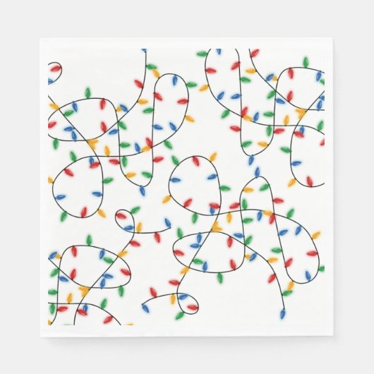 Farbenfrohe Weihnachts-Party-Lichter Serviette (Vorderseite)