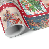 Farbenfrohe Weihnachts-Postkartenverpackung Geschenkpapier (Rolleneckpunkt)