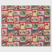 Farbenfrohe Weihnachts-Postkartenverpackung Geschenkpapier (Flach)