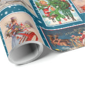 Farbenfrohe Weihnachts-Postkartenverpackung Geschenkpapier (Rolleneckpunkt)