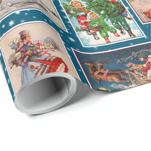 Farbenfrohe Weihnachts-Postkartenverpackung Geschenkpapier (Rolleneckpunkt)