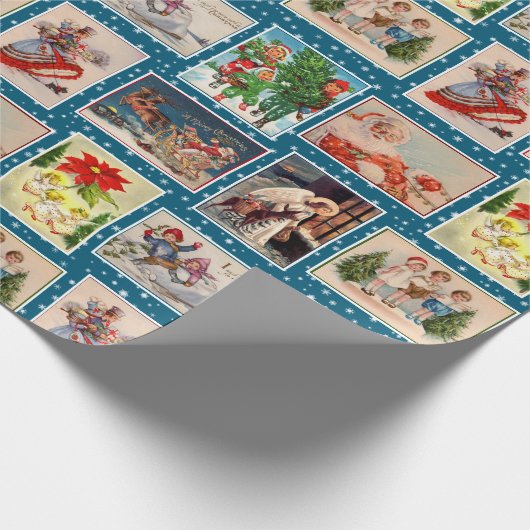 Farbenfrohe Weihnachts-Postkartenverpackung Geschenkpapier (Ecke)