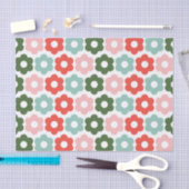 Farbenfrohe Weihnachts Retro Daisy Tissue Seidenpapier (Handwerk)