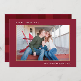 Farbenfrohe Weihnachts-Rot Kariert Print Feiertagskarte