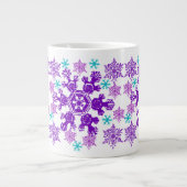 Farbenfrohe Weihnachts-Snowflake-Jumbo-Cup Jumbo-Tasse (Vorderseite)