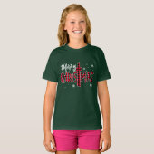 Farbenfrohe Weihnachts Text Design Kunst T-Shirt (Vorne ganz)