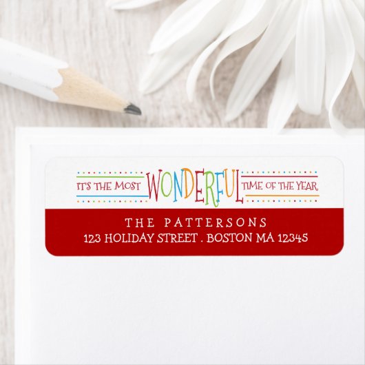 Farbenfrohe Weihnachtsanschrift (Insitu)