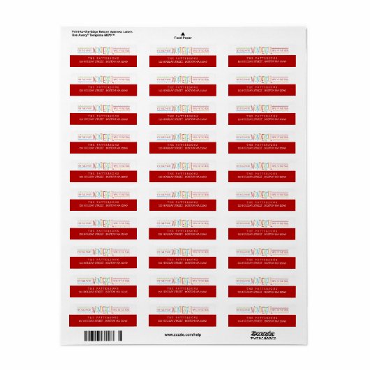 Farbenfrohe Weihnachtsanschrift (Vorne)