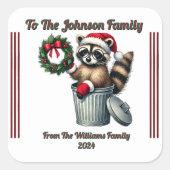 Farbenfrohe Weihnachtsaufkleber für festliche Gesc Quadratischer Aufkleber (Vorderseite)