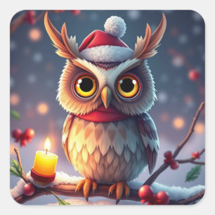 Farbenfrohe Weihnachtsaufkleber Quadratischer Aufkleber