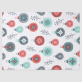 Farbenfrohe Weihnachtsbällchen Ziermuster Seidenpapier (Vorderseite)