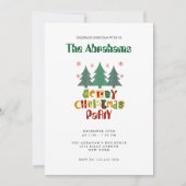 Farbenfrohe Weihnachtsbaum frohe Weihnachten Einladung (Vorderseite)