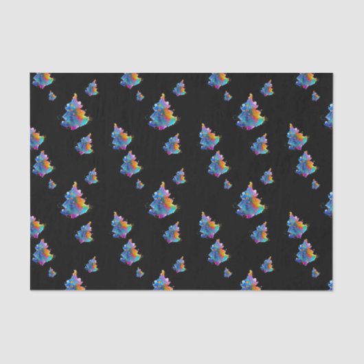 Farbenfrohe Weihnachtsbaum Holiday Niedlich Girly Seidenpapier (Vorderseite)