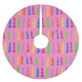 Farbenfrohe Weihnachtsbaum Pop Art Pink Polyester Weihnachtsbaumdecke (Vorderseite)