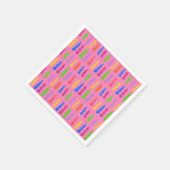 Farbenfrohe Weihnachtsbaum Pop Art Pink Serviette (Ecke)