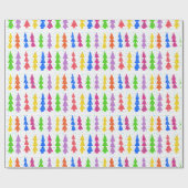 Farbenfrohe Weihnachtsbaum Pop Kunst, Kultur Geschenkpapier (Flach)