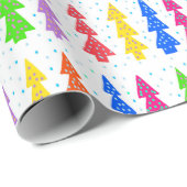 Farbenfrohe Weihnachtsbaum Pop Kunst, Kultur Geschenkpapier (Rolleneckpunkt)