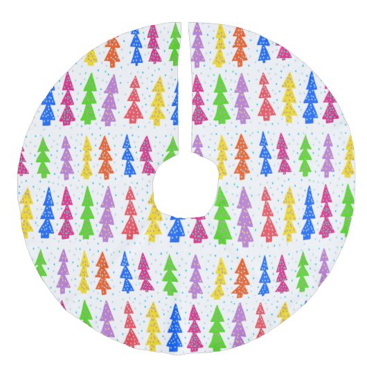 Farbenfrohe Weihnachtsbaum Pop Kunst, Kultur Leinenimitat Weihnachtsbaumdecke (Vorderseite)