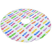 Farbenfrohe Weihnachtsbaum Pop Kunst, Kultur Leinenimitat Weihnachtsbaumdecke (Schrägansicht)