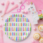 Farbenfrohe Weihnachtsbaum Pop Kunst, Kultur Pappteller (Party)