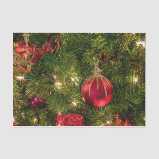 Farbenfrohe Weihnachtsbaum und Ornamente Seidenpapier (Vorderseite)