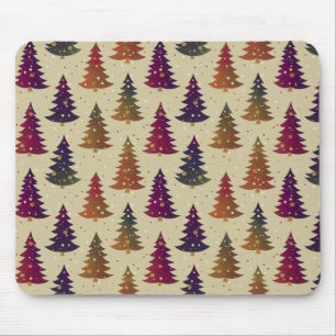 Farbenfrohe Weihnachtsbaum Wiederholung Muster Mousepad