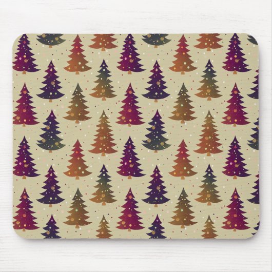Farbenfrohe Weihnachtsbaum Wiederholung Muster Mousepad (Vorne)