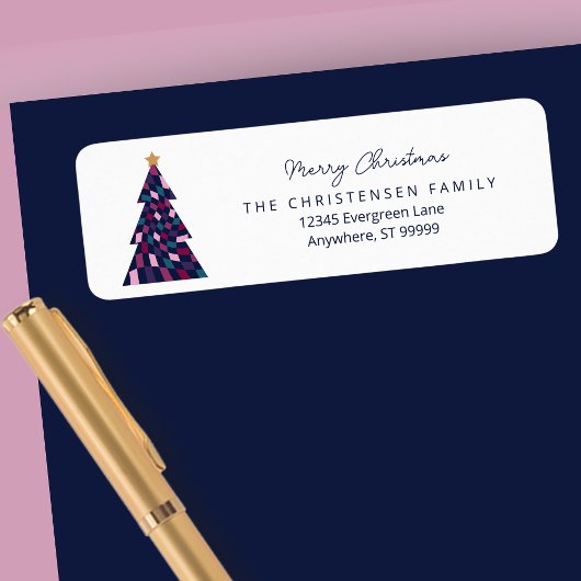 Farbenfrohe Weihnachtsbaumadresse