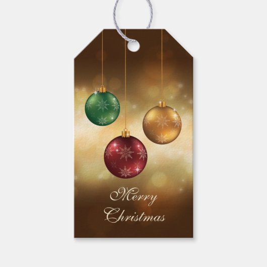 Farbenfrohe Weihnachtsbaumchen auf dem Gelben Boke Geschenkanhänger (Vorderseite)