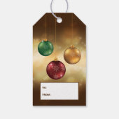 Farbenfrohe Weihnachtsbaumchen auf dem Gelben Boke Geschenkanhänger (Rückseite)