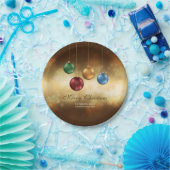 Farbenfrohe Weihnachtsbaumchen auf dem Gelben Boke Pappteller (Party)