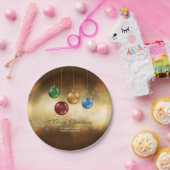 Farbenfrohe Weihnachtsbaumchen auf dem Gelben Boke Pappteller (Party)