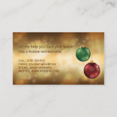 Farbenfrohe Weihnachtsbaumchen auf dem Gelben Boke Visitenkarte (Rückseite)