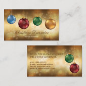 Farbenfrohe Weihnachtsbaumchen auf dem Gelben Boke Visitenkarte (Vorne/Hinten)