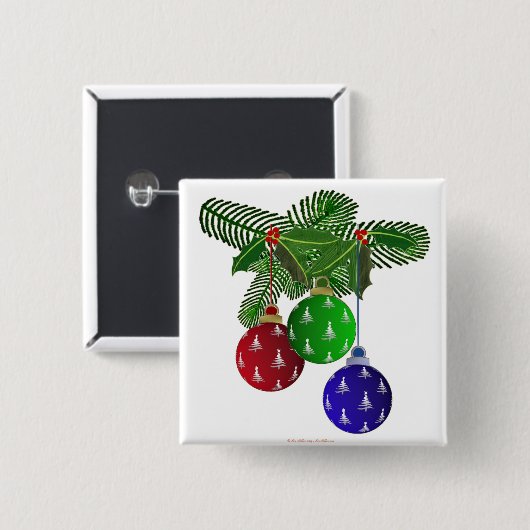 Farbenfrohe Weihnachtsbaumdekorationen Button (Vorne & Hinten)