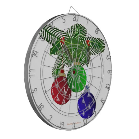 Farbenfrohe Weihnachtsbaumdekorationen Dartscheibe (Vorderseite Links)